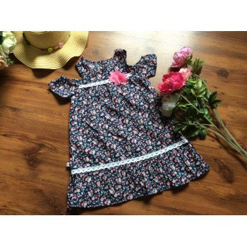 Váy thô tay trễ hoa ngực size 3-7